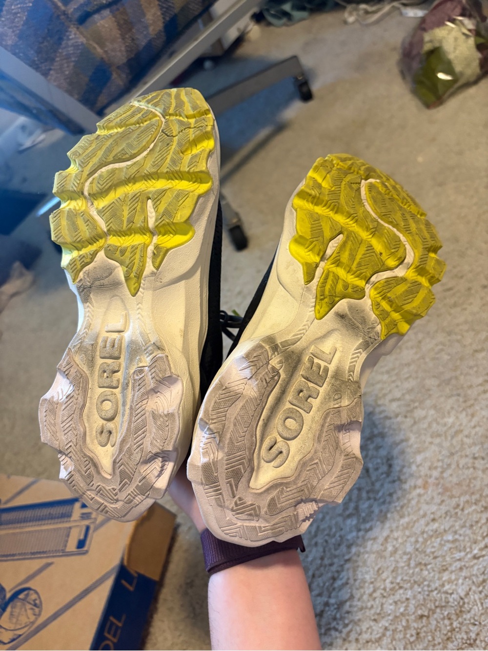 Sorel Black Sneakers with Neon Yellow Insole - Picture 4 of 8